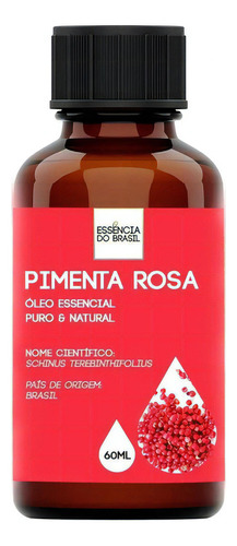 Óleo Essencial Pimenta Rosa 60ml - Puro E Natural