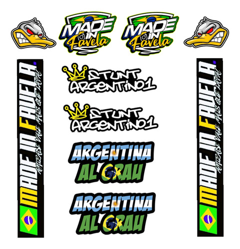Kit Calco Vinilo Stunt Argentino1 Auto/moto/bici