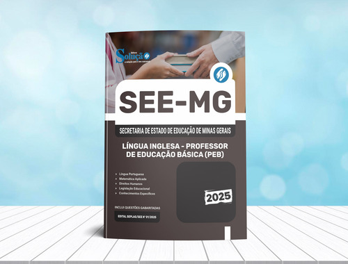 Apostila Completa Língua Inglesa - Professor De Educação Básica - Peb - Secretaria De Estado De Educação De Minas Gerais - See Mg 2025 - Editora Solução