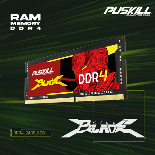 Memória Ram Gamer Notebook PUSKILL KILLBLADE 8gb Ddr4 2400mhz Cl17 1.2 Sodimm
