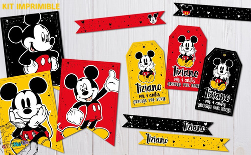 Kit Imprimible Personalizado Mickey Mouse