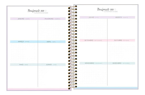 Planner 2020 Espiral Happy Roxo, Tilibra - 307041