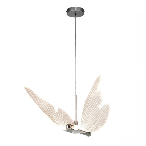 Luminária Pendente Led Borboleta Cromada Sindora 6w 3000k Estrutura Prateado 110v/220v
