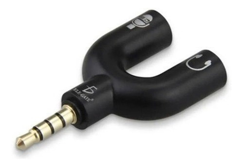 Divisor Audio Plug 3.5mm Microfono Audífonos Diademas Gamer Negro
