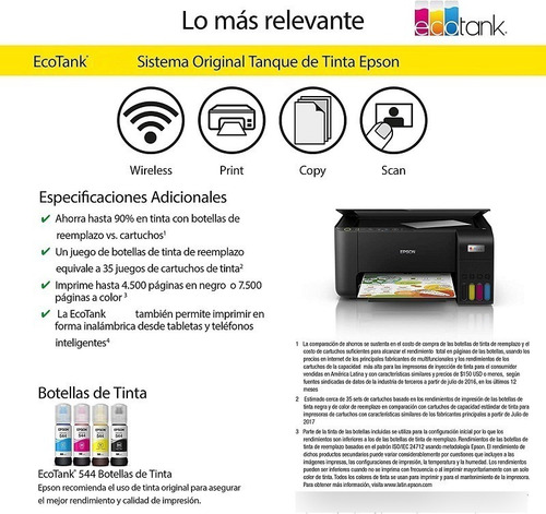 Imagen 4 de 10 de Impresora Epson Ecotank L3250 Multifuncional, Wifi / Usb
