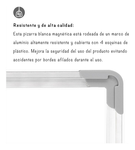 Imagen 6 de 10 de Pizarra Blanca Magnética 60x90 Escuela Clases Oficinas