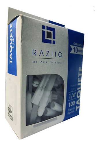 Taquete Plástico 1/4 Raziio (100 Piezas Por Caja)