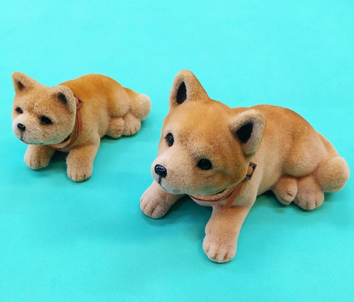 X2 Perros Akita Inu Shiba Mamá Cachorro Mueve Cabeza Adorno