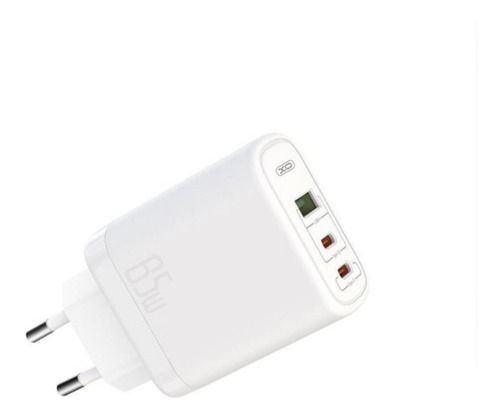 Fonte Carregador Turbo Gan 65w 3 Porta 2 Usb C E Usb A Xo Cor Branco