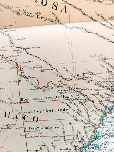 Mapa 1886 Formosa Y Chaco Ferrocarriles Telegrafos Caminos (Usado)