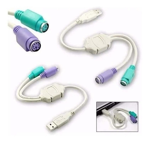 Adaptador O Convertidor De Usb A Ps/2 Para Teclado Y Mouse
