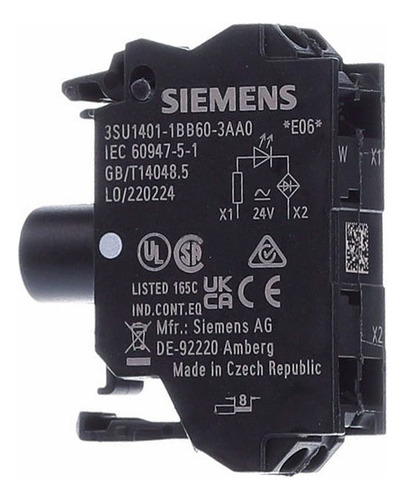 Bloco Led Integrado Frontal Branco 24vca Mola Siemens