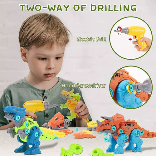 Juguete De Ensamblaje De Dinosaurios Con Taladro Eléctrico