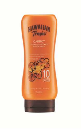 Imagen 1 de 1 de Protector solar Hawaiian Tropic Tanning FPS 10 Carrot Lotion en loción de 240 mL