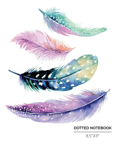 Libro: Dotted Journal 8.5  X 11 : Feathers Cover | Design Bo