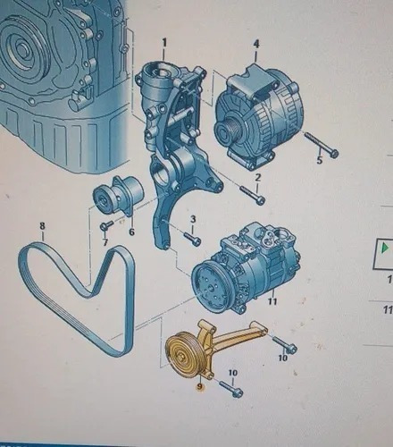 Tensor Soporte Banda Alt Vw Jetta A6 Beetle Amarok 2.0tsi