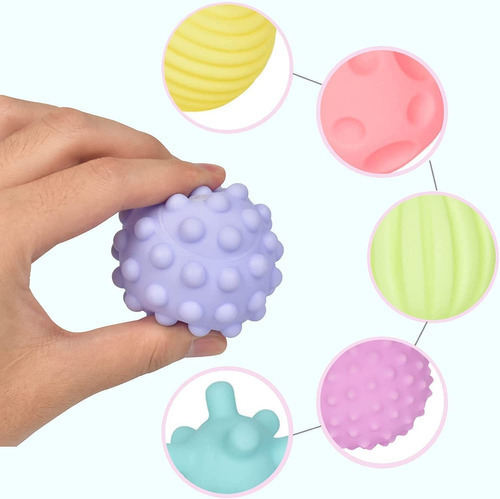 6 Pcs Pelota Sensorial Táctil, Pelota De Agarre Texturizada