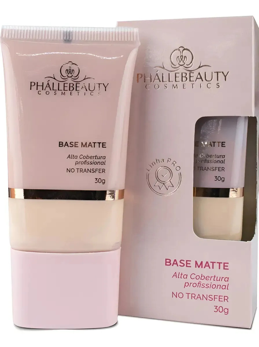 Base Maquiagem Phallebeauty Alta Cobertura Efeito Matte Cor 5