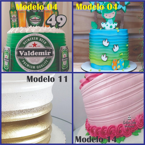 Imagem 8 de 9 de Kit 10 De 20cm + 3 Mini Espatula Decorativa De Bolo.aço Inox