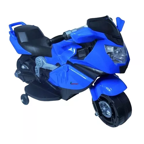 Mini Moto Motinha Elétrica Infantil Azul Cross 6v Luz Som