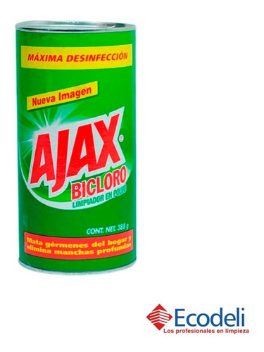 12 Pz Detergente Ajax Bicloro Verde De 388 Grs