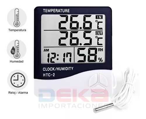 Termometro Higrometro Digital con Sensor inalámbrico Externo Gran Pantalla táctil LCD Fases de la Luna Monitor de Temperatura y Humedad BETECK Estación meteorológica Inalámbrica 