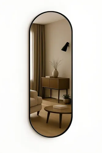 Espelho Oval Grande 150 X 50 Corpo Inteiro C/moldura Moldura Pret...