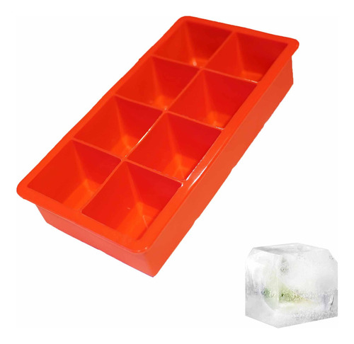 Cubetera De Silicona Xl Ionify Para 8 Cubos De Hielo Color Rojo