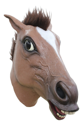 Máscara De Animal Caballo Café Halloween Disfraz Látex Color Multicolor Brown Horse