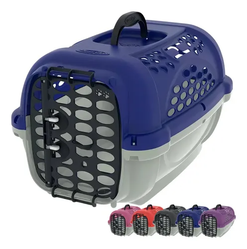 Caixa Transporte Plast Pet Para Cachorros Gatos Coelhos Nº2 Azul