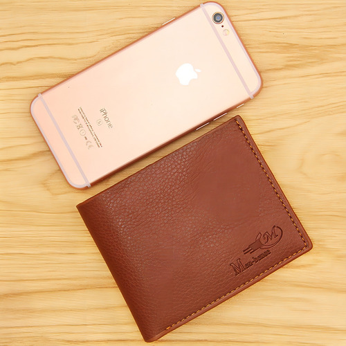 Cartera Billetera Hombre Y Llavero Tipo Piel Set De