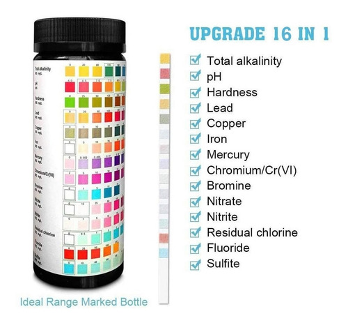 Medidor De Valor De Cloro Residual, Test Ph 16 En 1