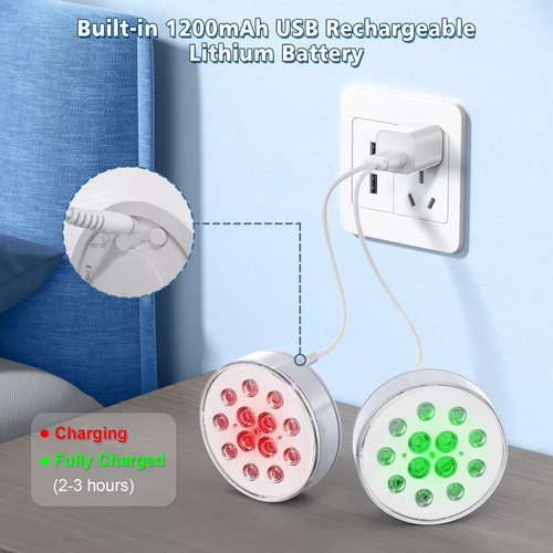 Luces Led Multicolor Sumergible En Agua Piscina Recargables