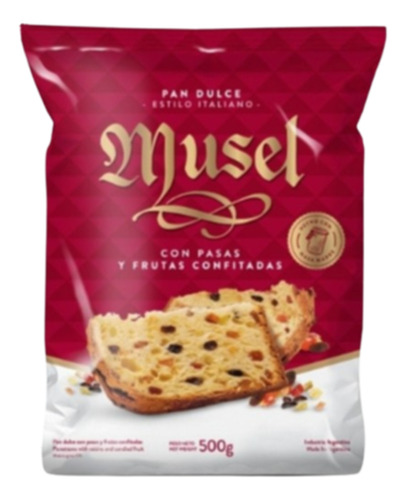 Pan Dulce Musel Frutas 500g Vainilla