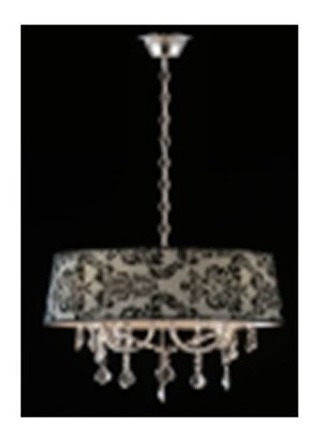Colgante Pantalla Blanca Con Flores 4 X E14