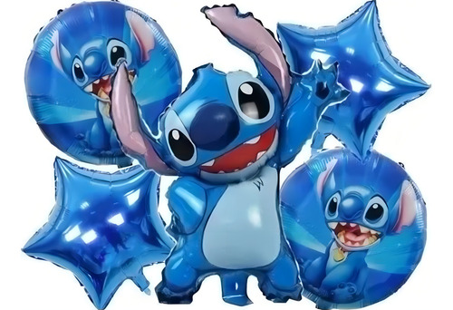 Set De Globos Metalizados Lilo&stitch5 Piezas