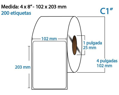 Imagen 9 de 10 de Etiqueta Térmica 4x8 Para Guías Envíos Paquetería C/200 Pzs