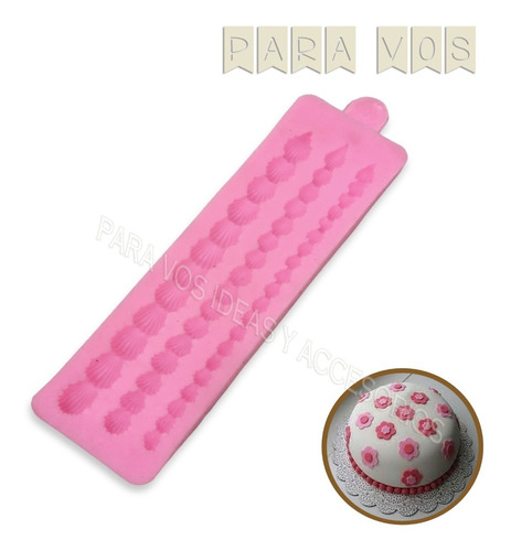 Molde Silicona Textura Manga Rizada Glase Fondant Deco Choco