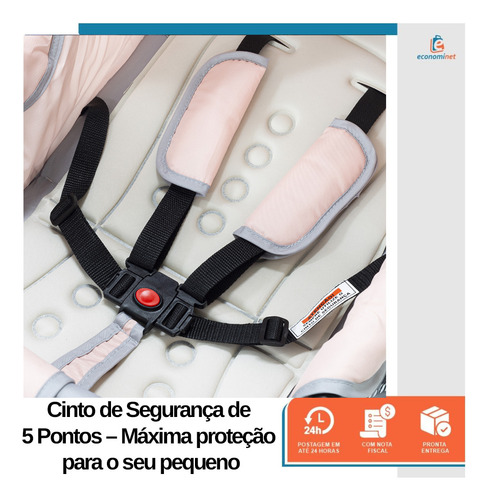 Carrinho De Bebê Passeio Reversível 15kg Compacto E Leve