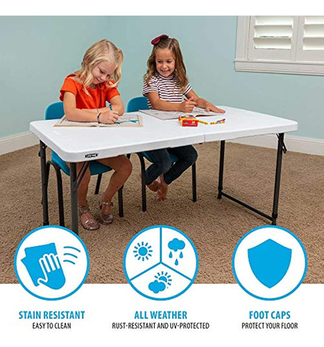 Imagen 5 de 5 de Mesa Plegable Para Acampar Y Ajustable 4 Pies, Blanco
