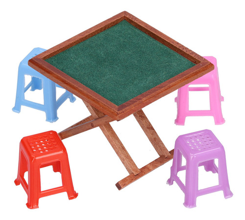 Mesa De Mahjong Modelo 1:12 Casa De Muñecas En Miniatura De