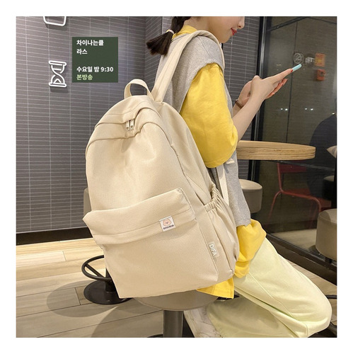2023 Mochila Escolar De Colores Sólidos Y Sencillos For Niñas
