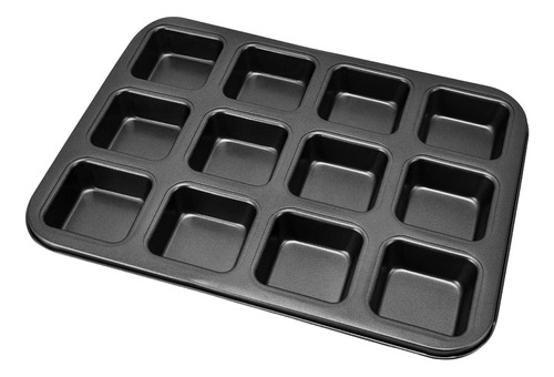 Mini Moldes Para Hornear Brownies, 12 Cavidades, De Carbono