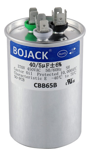 Bojack 40+5 Uf 40/5 Mfd ±6% 370v/440 Vac Cbb65 Condensador D