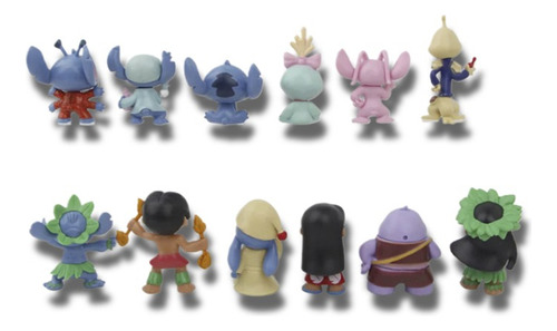 12 Figuritas De Lilo & Stitch Figuras Set Completo
