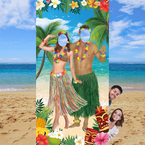 Pancarta Hawaiana Para Foto Pareja Luau Decoracion Fiesta