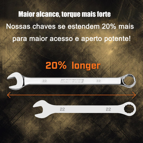 Jogo Chave Combinada 8 Pçs 8 A 24mm Boca Estrela Aço Cromo