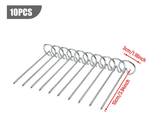 Brochetas De Metal Para Freidora De Aire, 10 Uds., 4 De