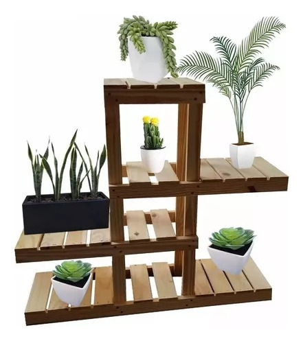 Estantería En Madera Para Plantas 