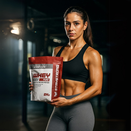 Whey Stay Strong 100% Concentrado Refil 2kg Sabor Banoffe